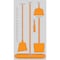 5S Supplies 5S Housekeeping Shadow Board Broom Station Version 4 - Gray Board / Orange Shadows  With Broom HSB-V4-GRAY/ORANGE-KIT - alternate 1